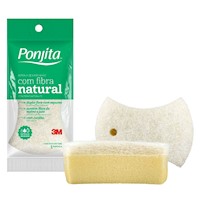 Ponjita® 3M™ Esponja de baño de fibra natural de espuma doble cara